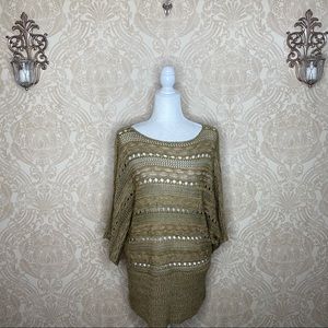 Lane Bryant Semi Sheer Knit/Lace Dolman Sweater